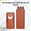 Bao Da Đựng Cigar 3 Điếu Kèm Dao Cắt Cohiba