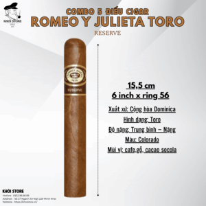 Combo 5 Điếu Cigar Romeo Y Julieta Toro Reserve
