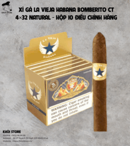 Xì Gà La Vieja Habana Bomberito CT 4×32 Natural – Hộp 10 Điếu Chính Hãng