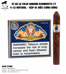 Xì Gà La Vieja Habana Bomberito CT 4×32 Natural – Hộp 10 Điếu Chính Hãng