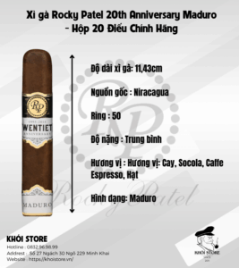 Xì gà Rocky Patel 20th Anniversary Maduro - Hộp 20 Điếu Chính Hãng