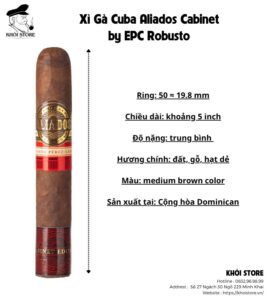 Xì Gà Aliados Cabinet by EPC Robusto - Hộp 20 Điếu Chính Hãng