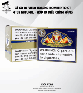 Xì Gà La Vieja Habana Bomberito CT 4×32 Natural – Hộp 10 Điếu Chính Hãng