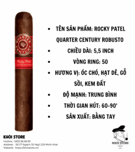 Xì Gà Rocky Patel Quarter Century Robusto - Hộp 20 Điếu Chính Hãng