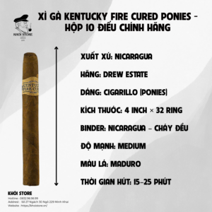 Xì gà Kentucky Fire Cured Ponies - hộp 10 điếu chính hãng 
