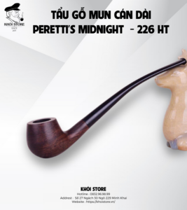 Tẩu Gỗ Mun Cán Dài Peretti’s Midnight - 226 HT