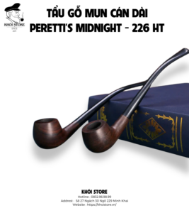 Tẩu Gỗ Mun Cán Dài Peretti’s Midnight - 226 HT