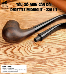 Tẩu Gỗ Mun Cán Dài Peretti’s Midnight - 226 HT