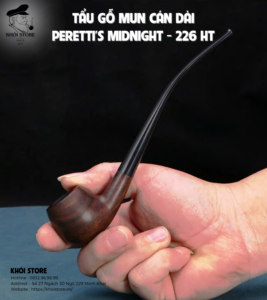 Tẩu Gỗ Mun Cán Dài Peretti’s Midnight - 226 HT