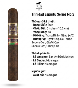 Xì gà Trinidad Espiritu Series Số 3 Toro