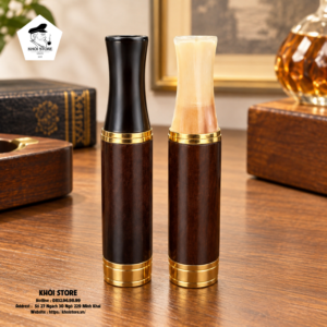 Tẩu Bắt Top Cigar Gỗ Tự Nhiên Bọc Kim Loại Cao Cấp TBT012